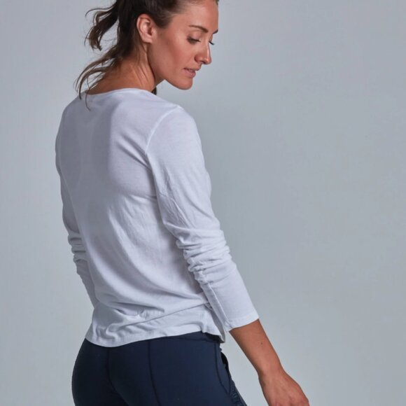 Women's Onno Long Sleeve Bamboo T-Shirt Natural/White - Picture 1 of 3